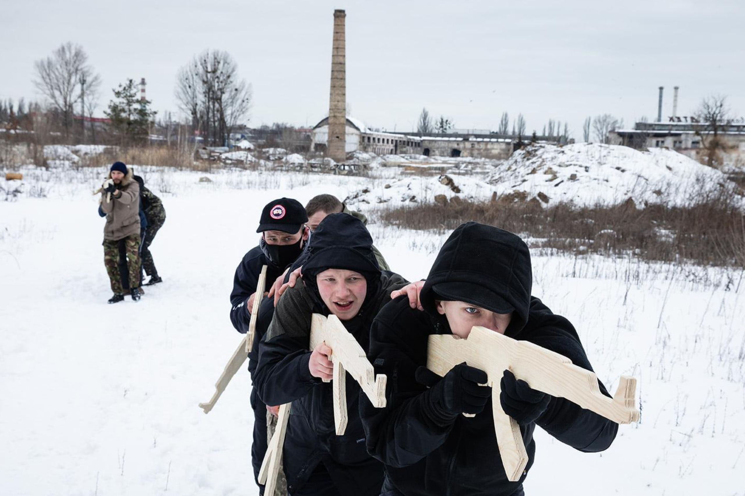 Military exercises for civilians, Kyiv, Ukraine, Februari 6, 2022